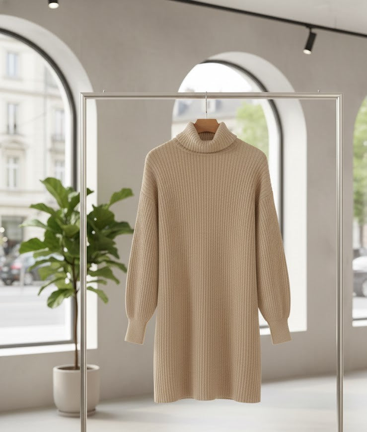 Elegantes Rollkragen-Strickkleid – LuxWinter Chic Sweater Dress