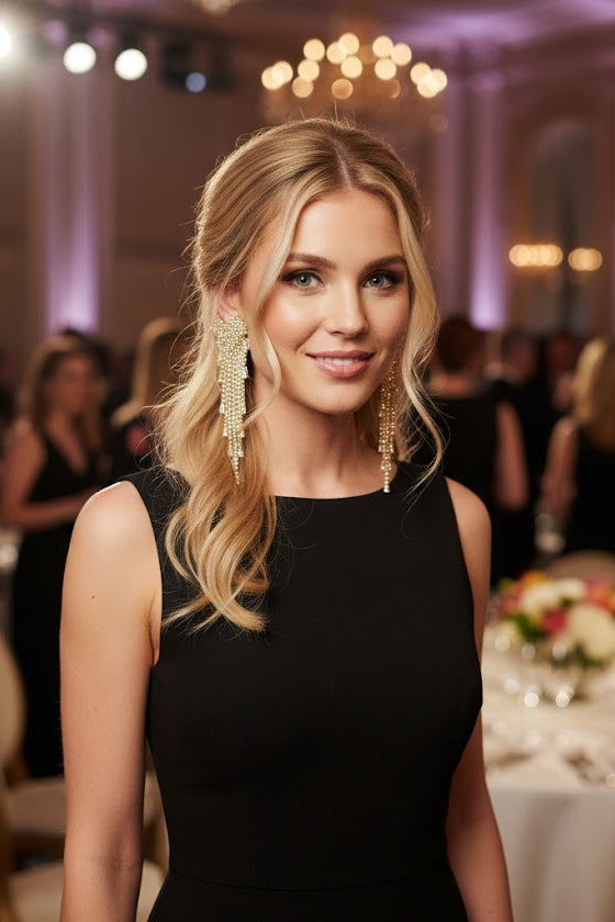 Damen Herz-Ohrringe – Elegant mit Strass & Zirkonia für Festtage