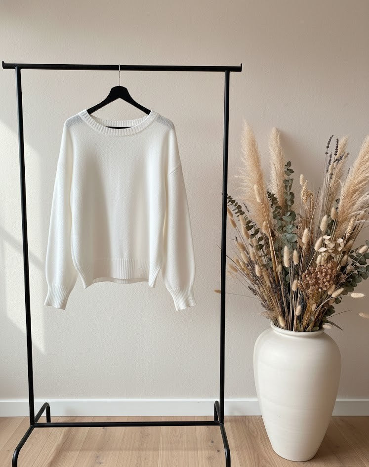 Relaxed Fit Rundhals-Pullover