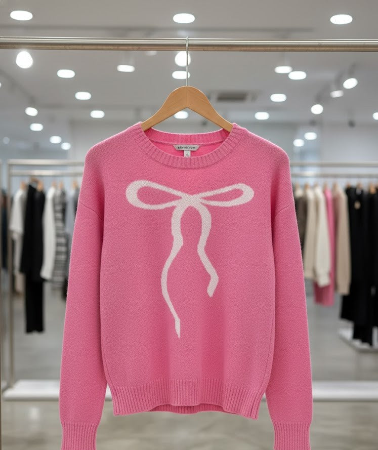 Der Charme in Rosa: Dein neuer Lieblingspullover mit Schleife