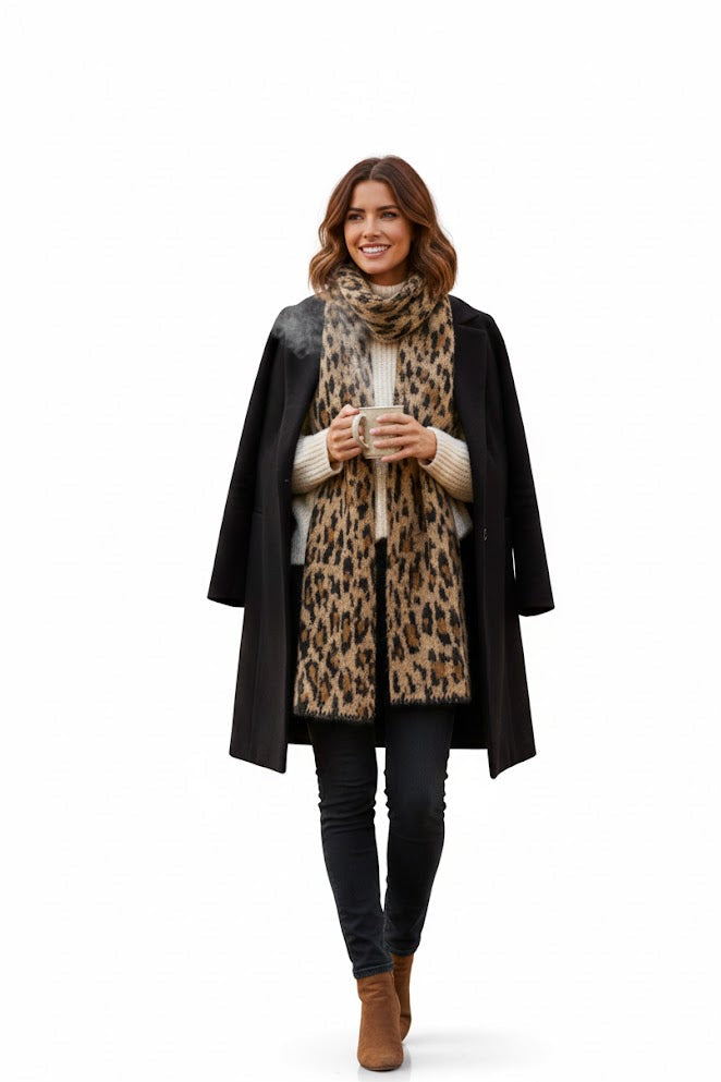 Leoparden-Schal Damen - Elegantes Animal Print Tuch