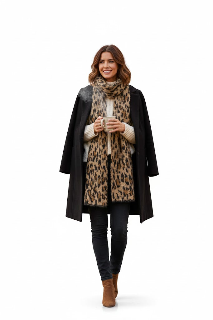 Leoparden-Schal Damen - Elegantes Animal Print Tuch