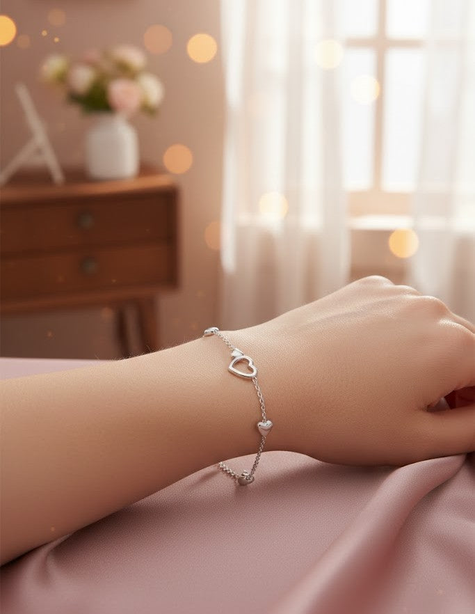 Damen Armband Edelstahl – All You Need Is Love mit Herz-Design