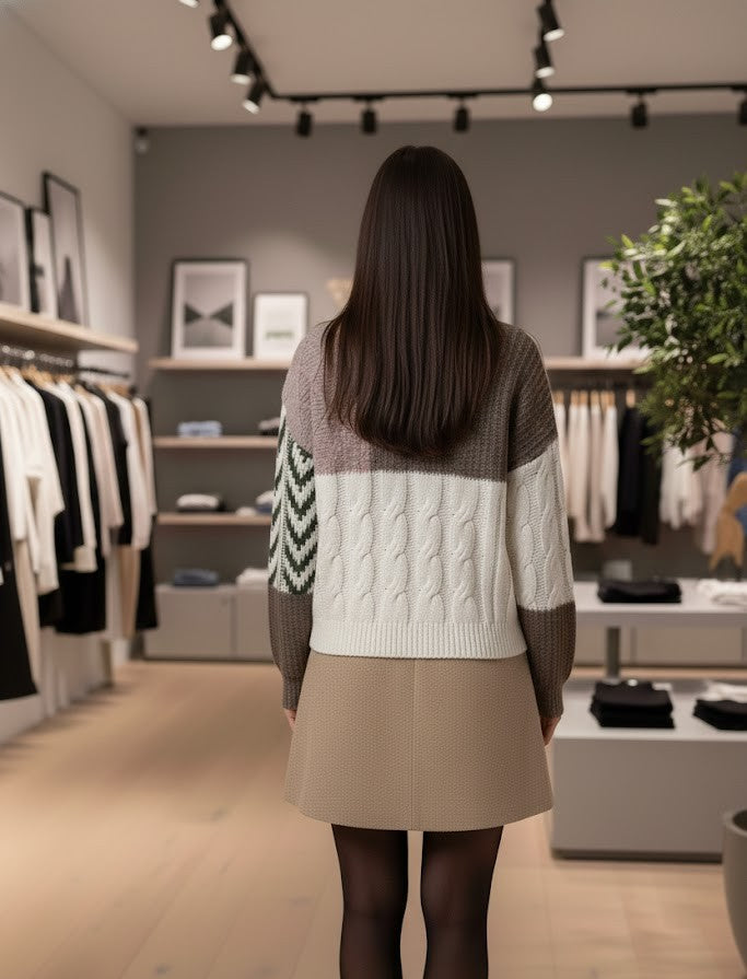 Kuscheliger Strickpullover im Bouclé-Stil