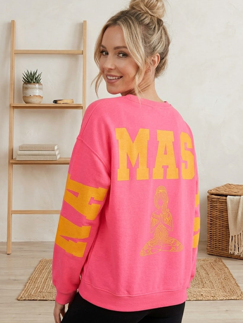 Namaste All Damn Day Sweatshirt - Oversize Yoga Pullover Damen