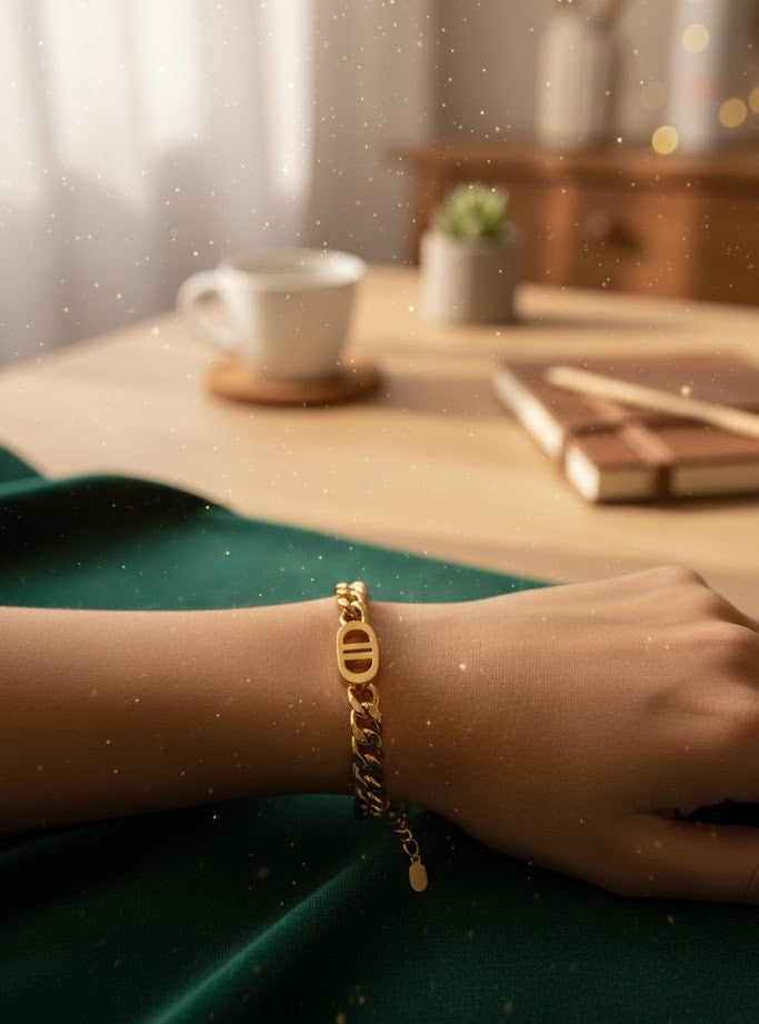 Damen Armband Edelstahl – The Good Life in Gold