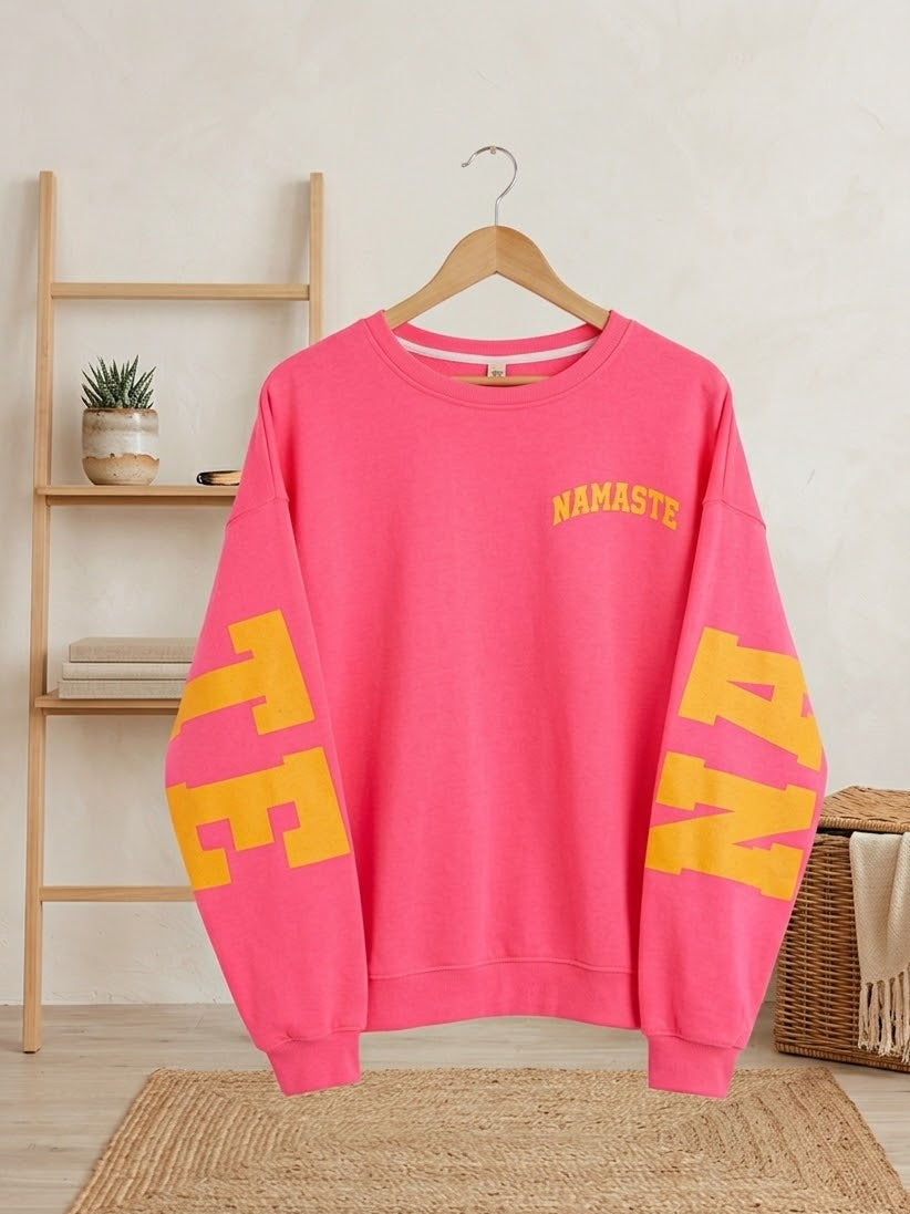 Namaste All Damn Day Sweatshirt - Oversize Yoga Pullover Damen
