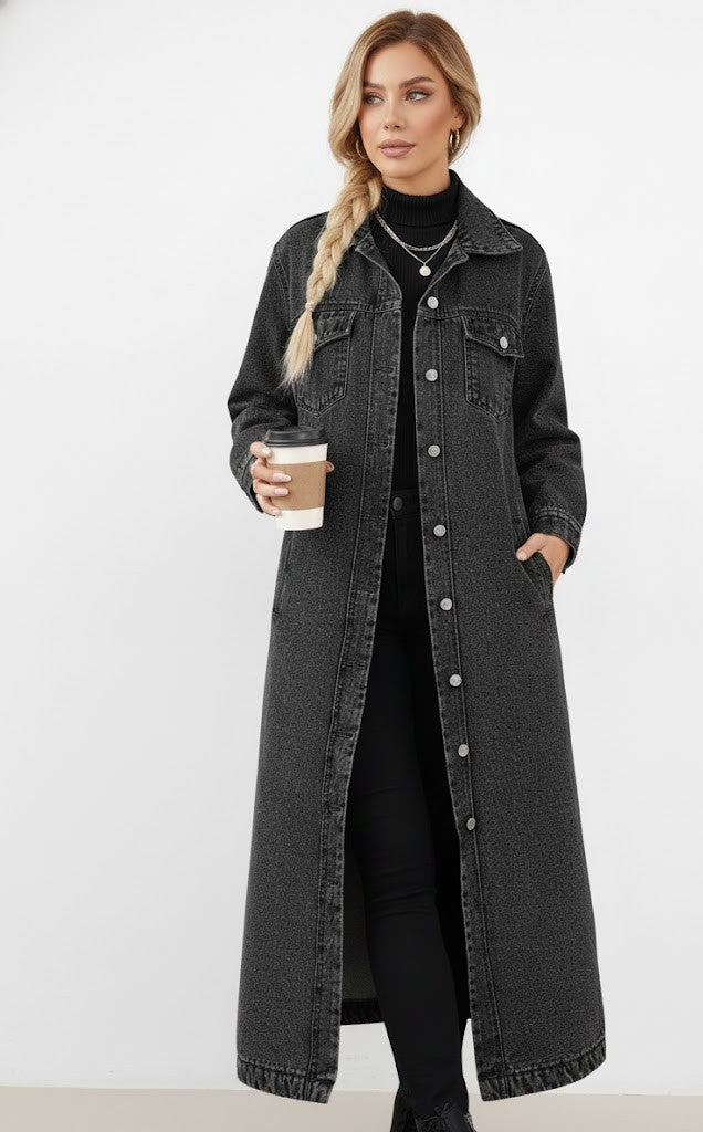 Der "Longline Diva" Denim-Mantel: Dein Neuer Lieblings-Look