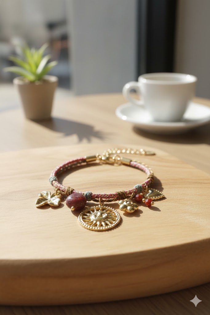 Edelstahl Charm-Armband mit Blumen-Anhänger – Eleganter Damen-Schmuck