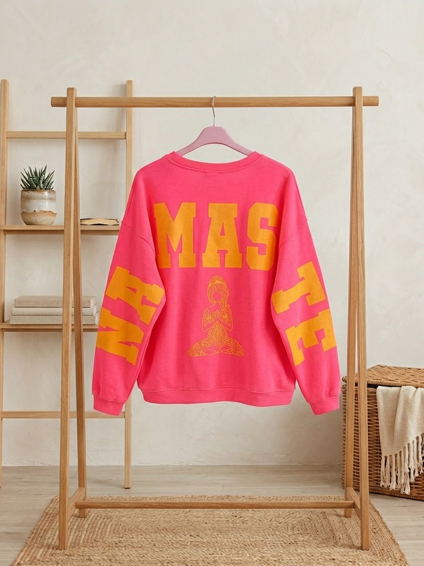 Namaste All Damn Day Sweatshirt - Oversize Yoga Pullover Damen