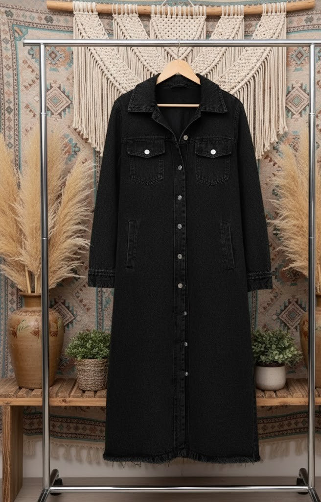 Der "Longline Diva" Denim-Mantel: Dein Neuer Lieblings-Look