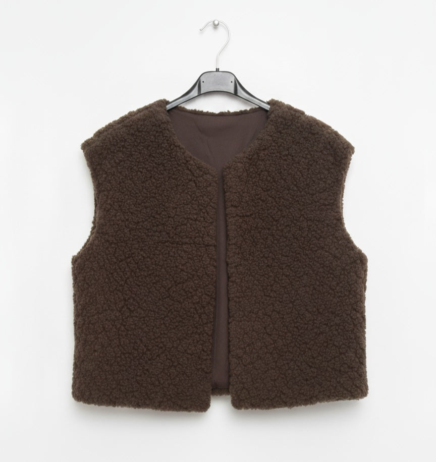 Damen,Teddyfell,Weste,warm,gemütlich,Herbst,Winter,modern,lässig,trendig,vielseitig