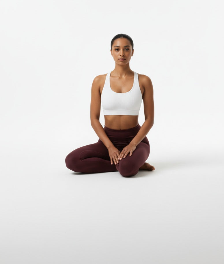 Damen Leggings High Waist Bordeaux – Dehnbar für Yoga & Training